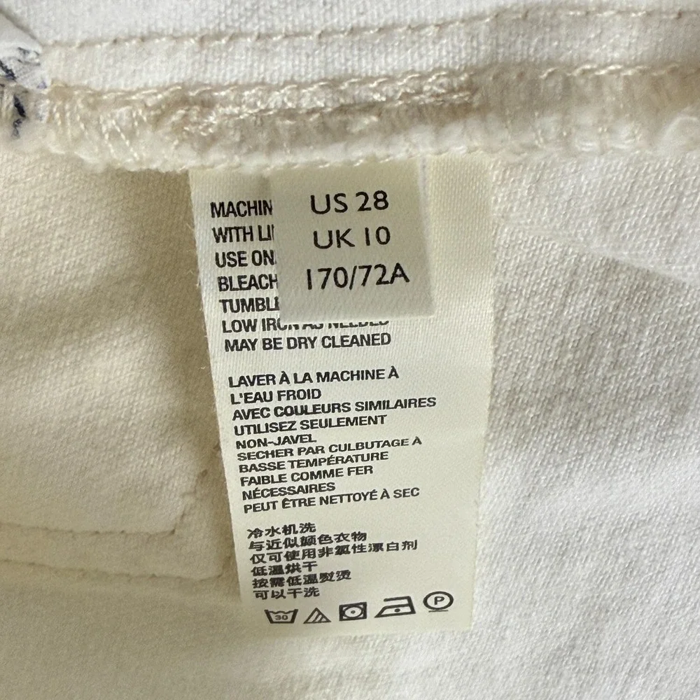 Free‎ People Side Car Mini Skirt Womens Size 28 White Denim Frayed Hem Casual - Picture 12 of 16